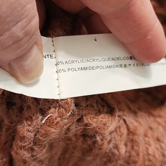 Moon River mauve & white distressed open front cardigan SZ M - Picture 5 of 5